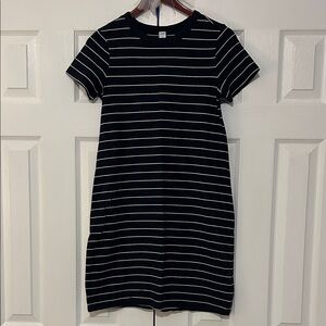 Old Navy Navy and White Striped Tee Mini Dress